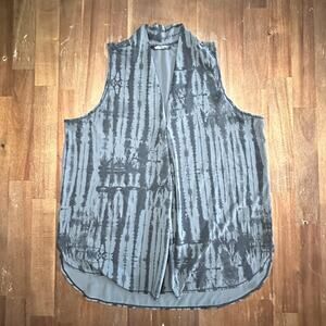 The North Face Vest Womens XL Gray Black Tie Dye Sleeveless Open Front NF0A3P8S